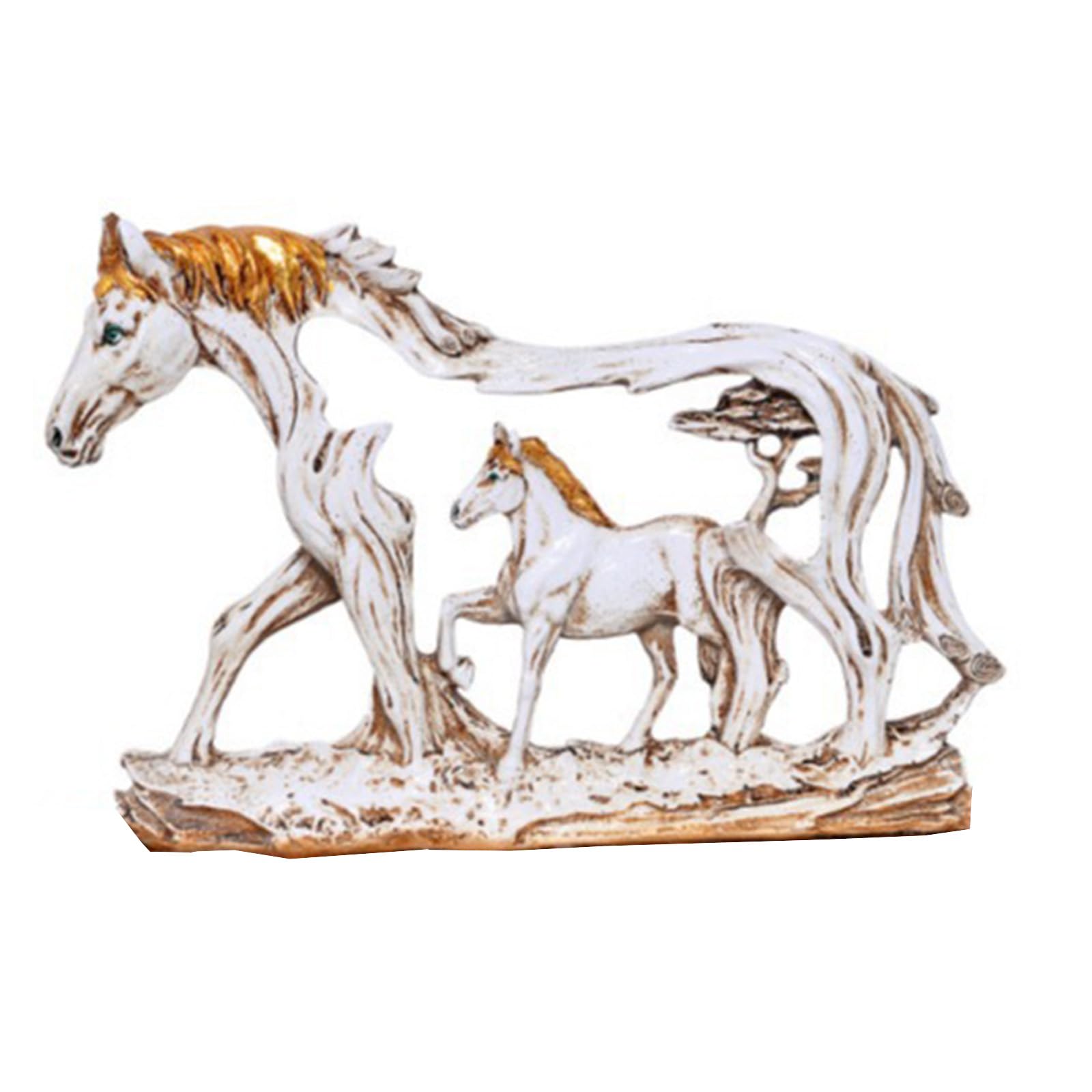 Statue de cheval en résine symbole de chance et richesse pour décoration intérieure