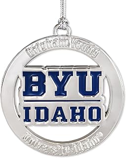 BYU Idaho Dark Blue Silver Ornament by Fan Frenzy Gifts Officially Licensed NCAA