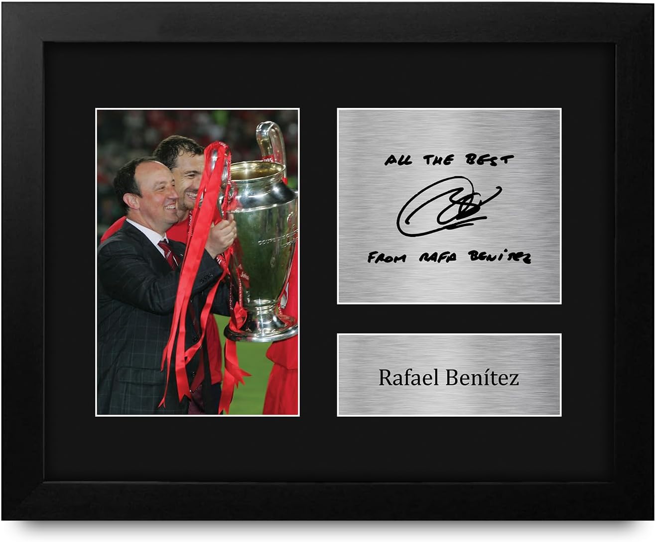 HWC Trading Rafa Benitez Liverpool Gifts Printed Signed Autograph Picture for Soccer Fans and Supporters - US Letter Framed (ID-008751)