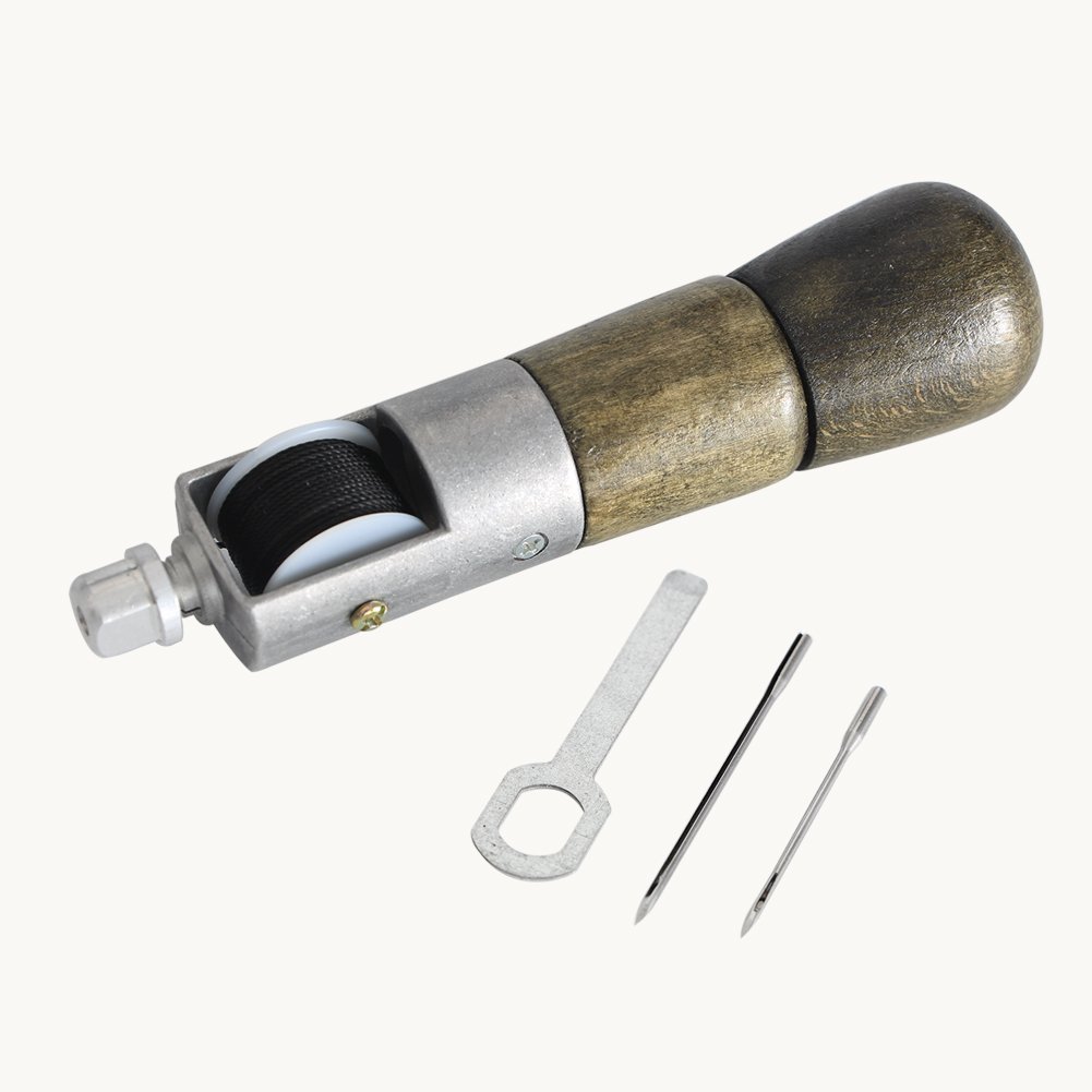 Co-link DIY Handmade Leather Tool Leather Factory Lock Stitch Sewing Awl Automatic Awl Leather Craft Tool Super Carving Wax Line Hand Art Needle Sewing Machine
