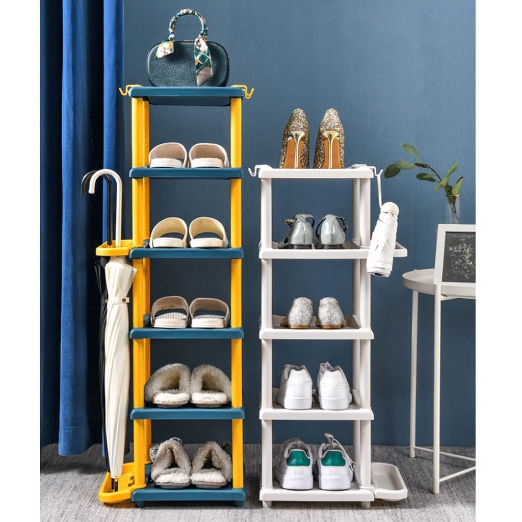 8-Vaks Schoenenrek Kunststof Schoenenkast voor 48 Paar Schoenen met Ophanghaak aan de Zijkant Verstelbaar voor Hakken en Laarzen - Costway 8-Vaks Schoenenrek Kunststof Schoenenkast voor 48 Paar Schoenen met Ophanghaak aan de Zijkant Verstelbaar voor Hakken en Laarzen - Costway