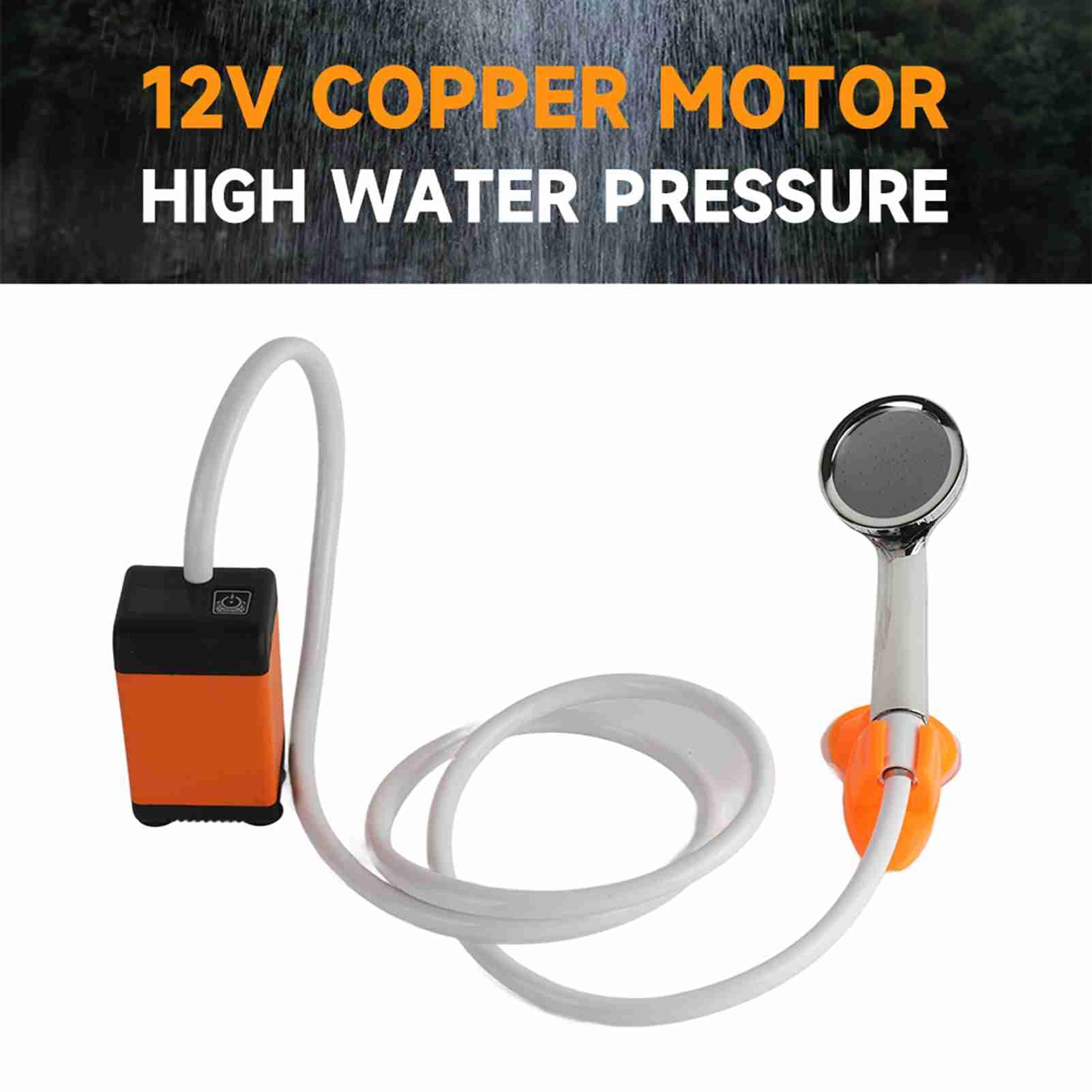 Kavolet Tragbare Campingdusche, Outdoor-Camping-Duschpumpe, Elektrische Camping Dusche, Mobile Duschen Set mit Duschkopf und Schlauch für Camping Reisen Haustier