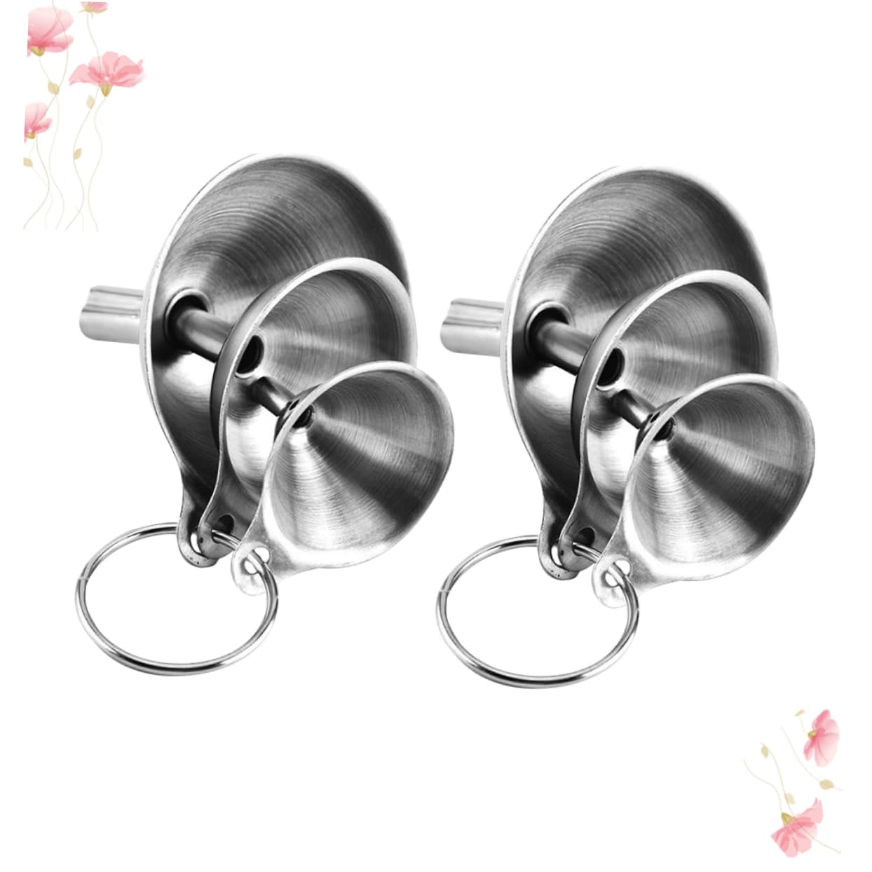 SOLUSTRE 4sets Imbuto in Acciaio Inossidabile Funnel Per Cucina Con Design Tre Per Trasferire Liquidi Spezie e Oli Facile Da Riporre e Resistente Alla