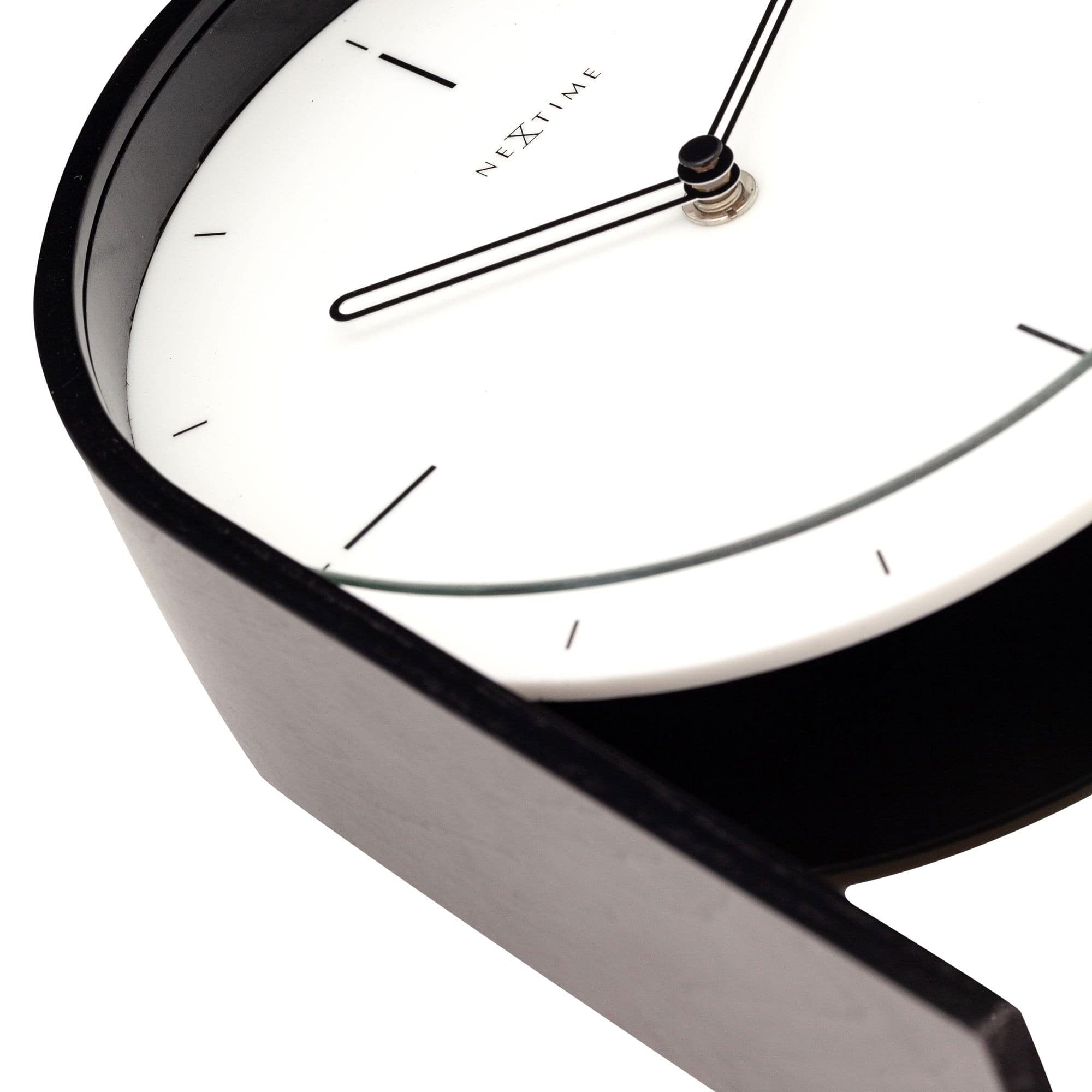 Niezwykły zegar stołowy NeXtime 5225WI Noa Table, bardzo elegancki i nowoczesny, wykonany z drewna, biały 27x21x6,5cm