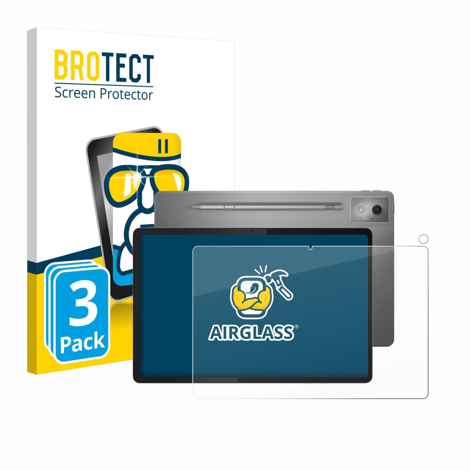 brotect Pellicola Protettiva Vetro per Lenovo Idea Tab Pro 12.7" (Fronte+Fotocamera) Protezione Schermo (3 Pezzi) [Durezza Estrema 9H, Chiaro]