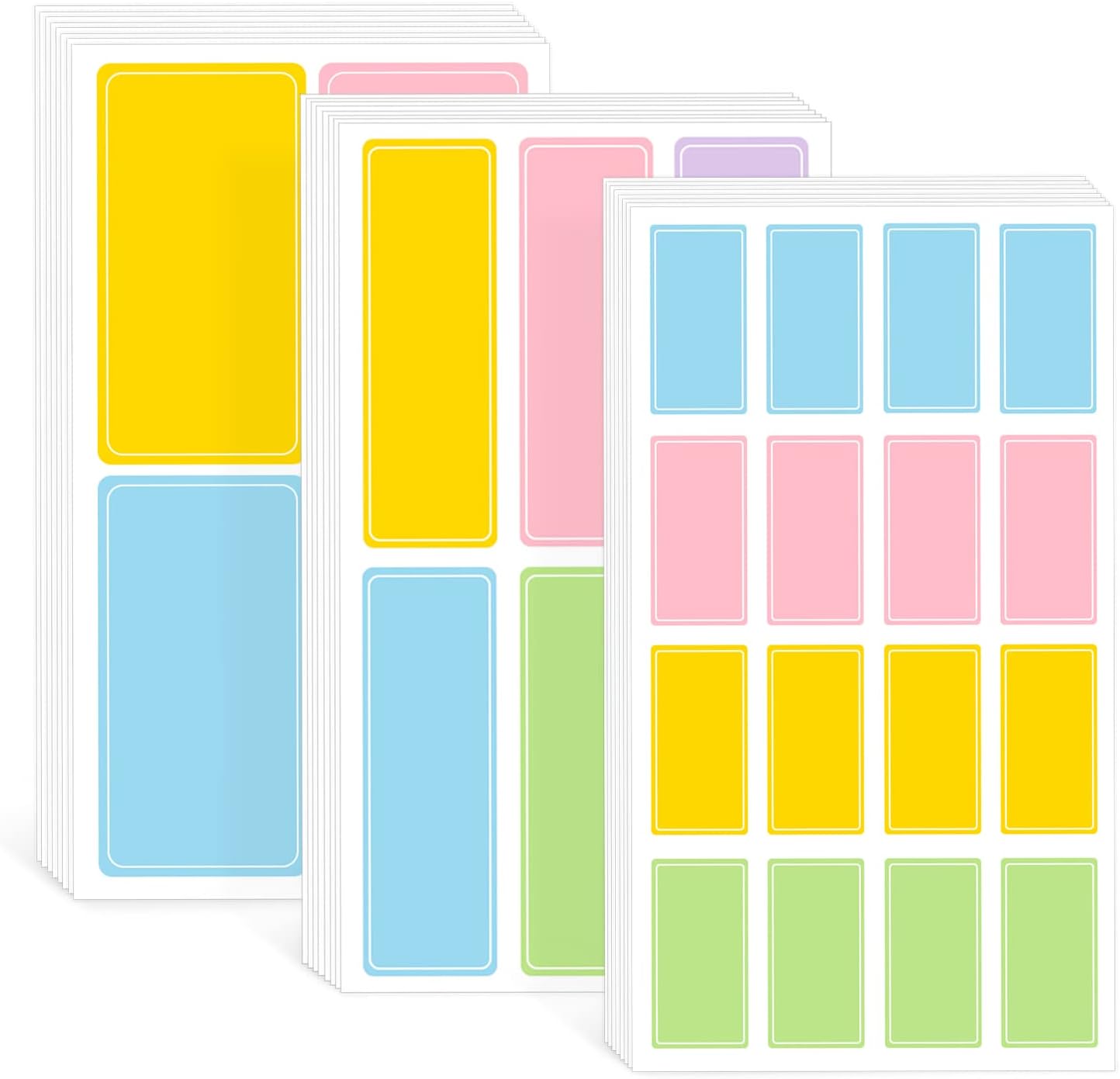 Rectangular Assorted Color Waterproof Removable Labels Self-Adhesive Name Label Stickers for Office School Supplies, Water Bottles, Daycare, Food Containers Classification Mark Name Sticker (260) : Office Products