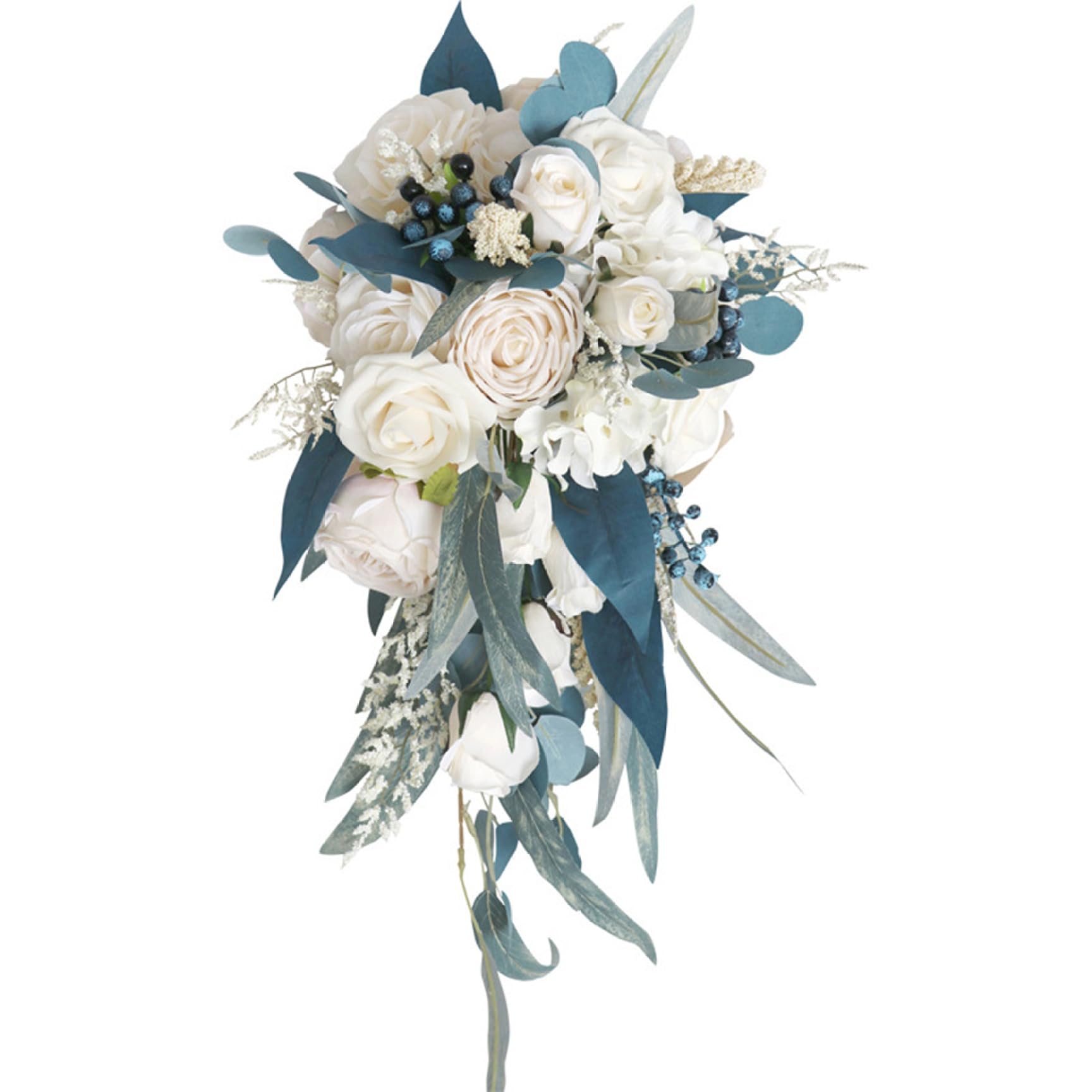Amazon｜CUCUFA ウェディングブーケ、9インチ 造花 ロマンチックな花嫁