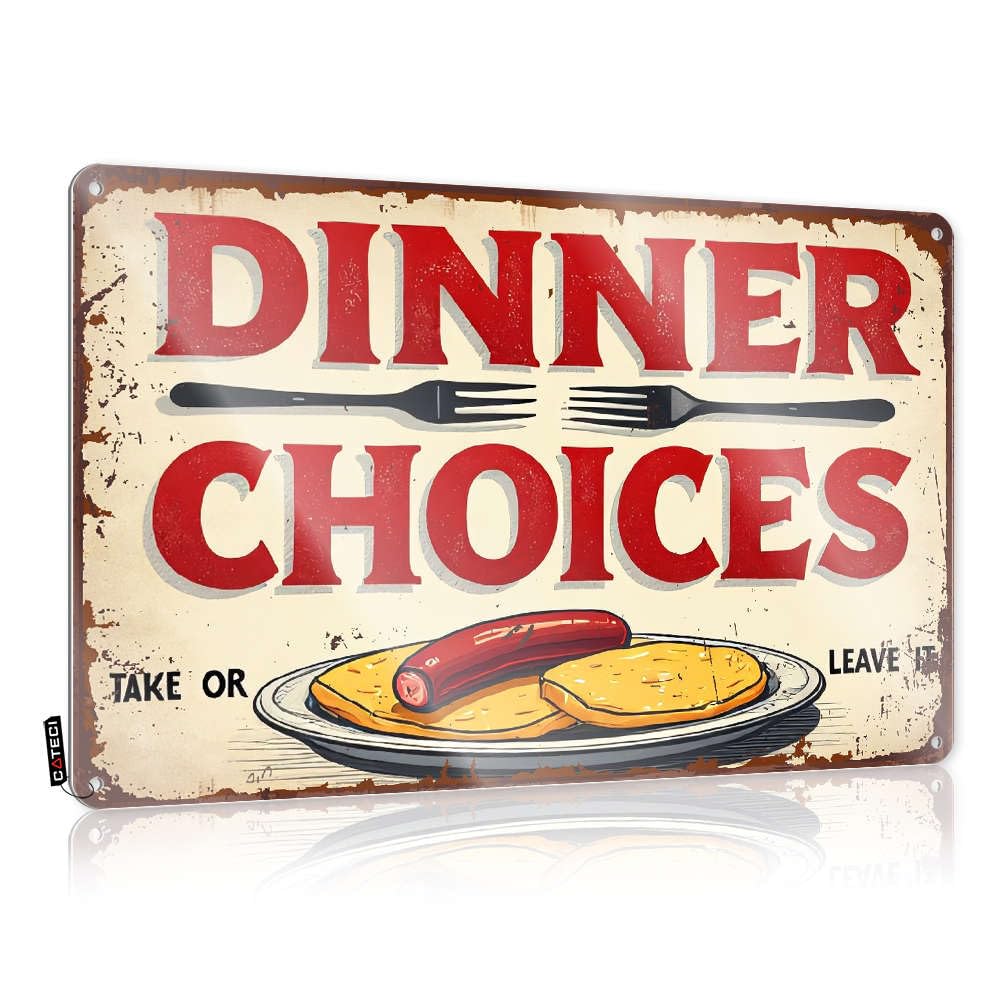 Fzfn Colour Plaque Fun Square Dinner Choices: Take Or Leave It. For Pool - Backyard Decor Customizable(30X40cm)
