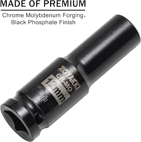 Miniatura 52 de Enchufe de impacto de 6 PT de 1/2" x 0.827 in de profundidad, CR-MO, 1/2 pulgada de accionamiento de 6 puntos para una fácil extracción