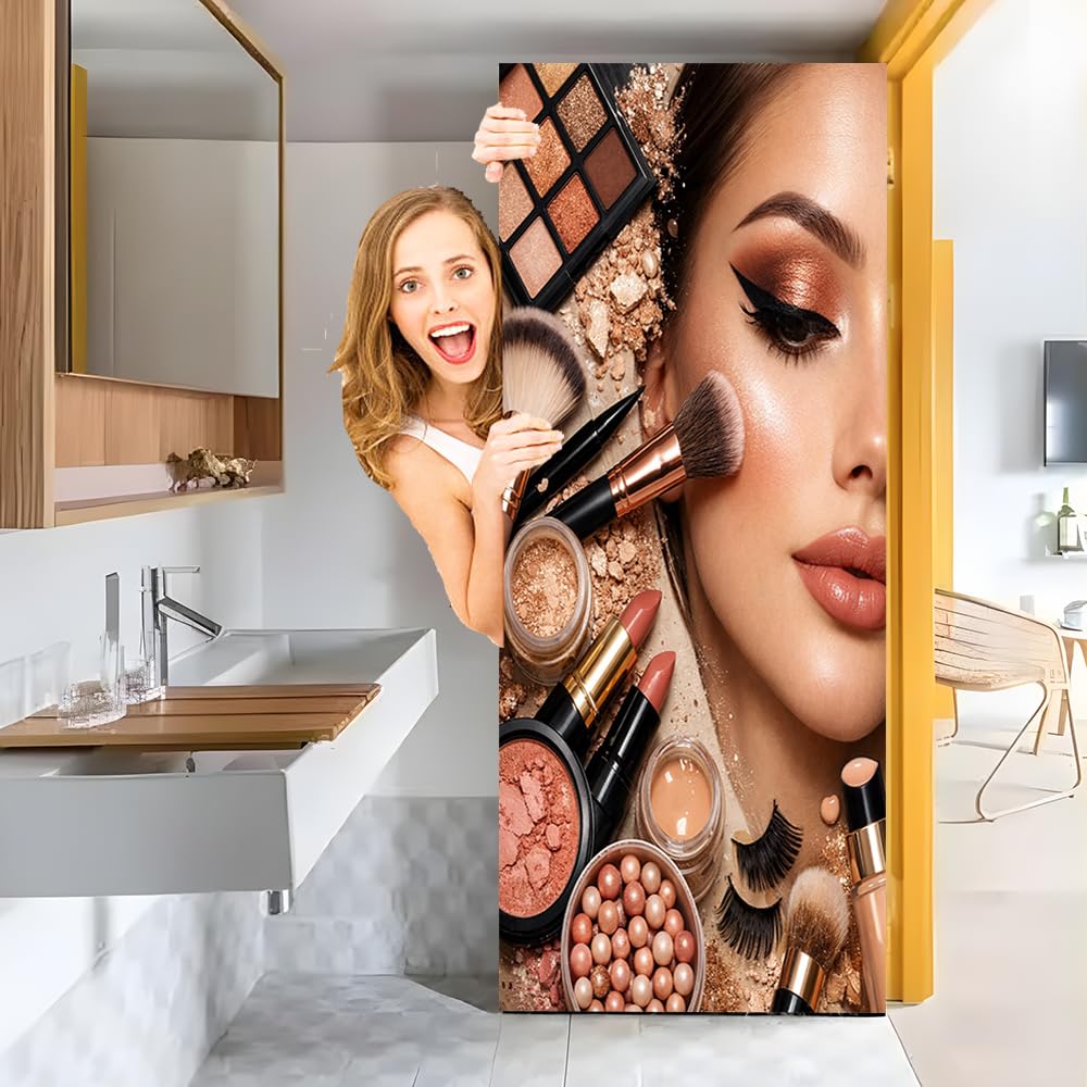 InkShutter Beauty Parlour & Spa Door Wallpaper Sticker 78x30 Inch | Vinyl Door Wrap | HD Printed Salon Door Sticker for Beauty Studio, Spa, Parlour, Home, Office & Living Room Decor-image-1