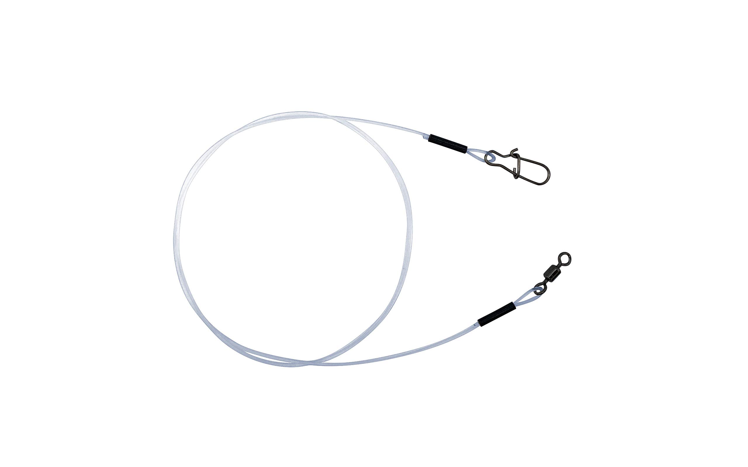 PetrisCatch 5er Set Fluorocarbon Vorfächer mit Karabiner für Hecht, 25cm, 12kg, 0,65mm