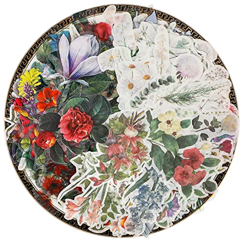 230 Stücke Blumen Pflanzen Aufkleber Vintage Blumen Aufkleber Aquarell Pflanzen Aufkleber Wasserdichte Abziehbilder Selbstklebende Ästhetische Trendige Aufkleber Cover