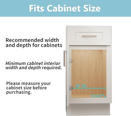 Vista 31 de LOVMOR Organizador de gabinete extraíble con mango de madera, 10½ pulgadas de ancho x 21½ pulgadas, organizador deslizante para cocina, despensa 1