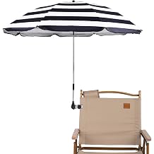 Chair Umbrella with Clamp,46 inches UPF 50+ Clip on Parasol for Patio,Beach Chairs,Strollers,Wheelchairs,Golf Carts