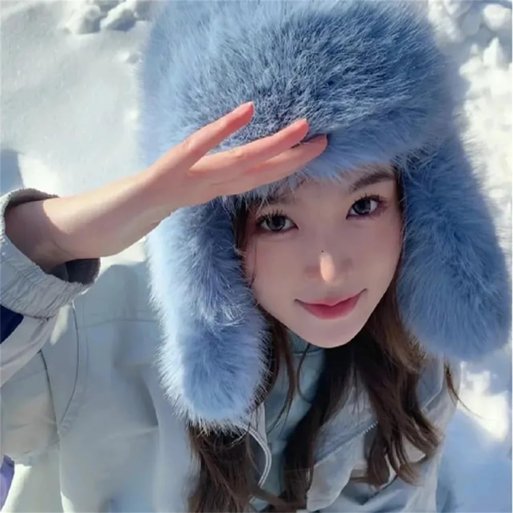 Cappello da neve invernale da donna cappelli pelosi spessi antivento paraorecchie caldi cappelli da sci vacanze