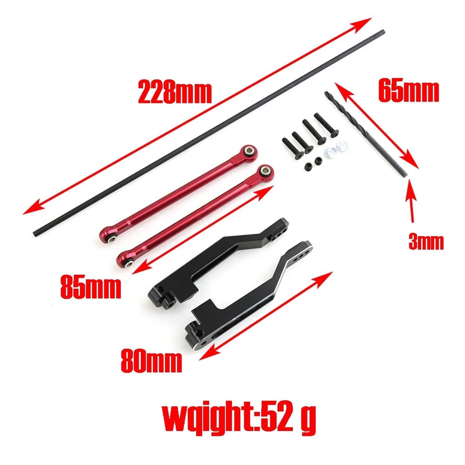 Barre de suspension Kit de barres stabilisatrices avant et arrière en métal, Convient pour la voiture RC Traxxas UDR Desert Racer. Pièces accessoires mise à niveau(1SET)