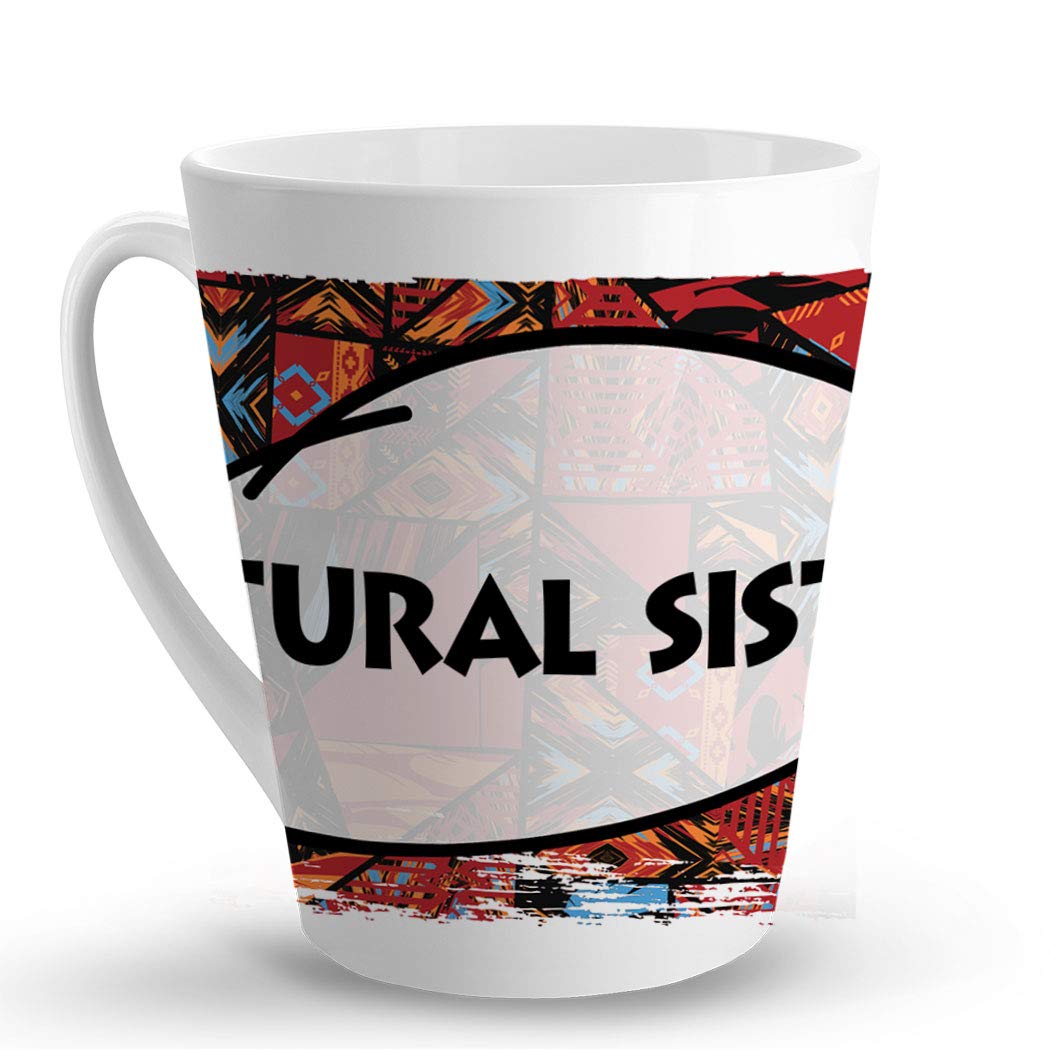 Makoroni - NATURAL SISTAH Africa African - 12 Oz. Unique Ceramic Coffee Cup, LATTE MUG
