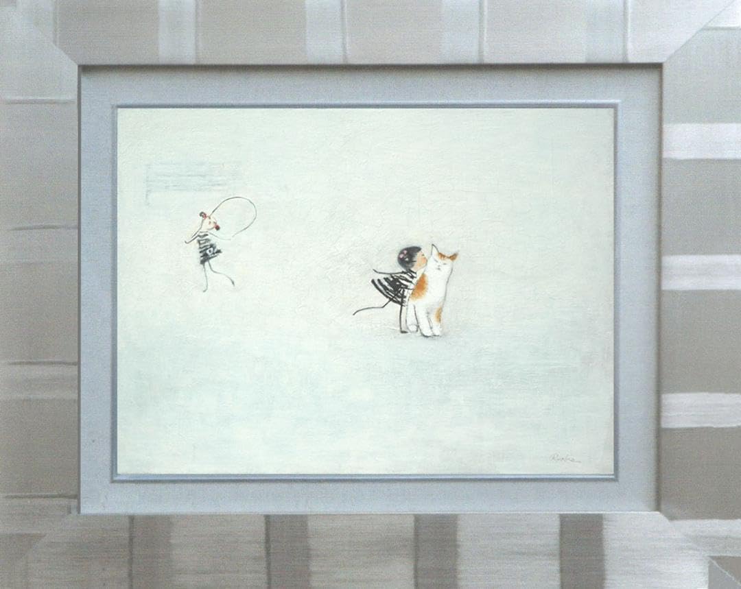 絵 油絵 F4-090718 可愛い子猫と女の子 絵 油絵 F4-090718 可愛い子猫