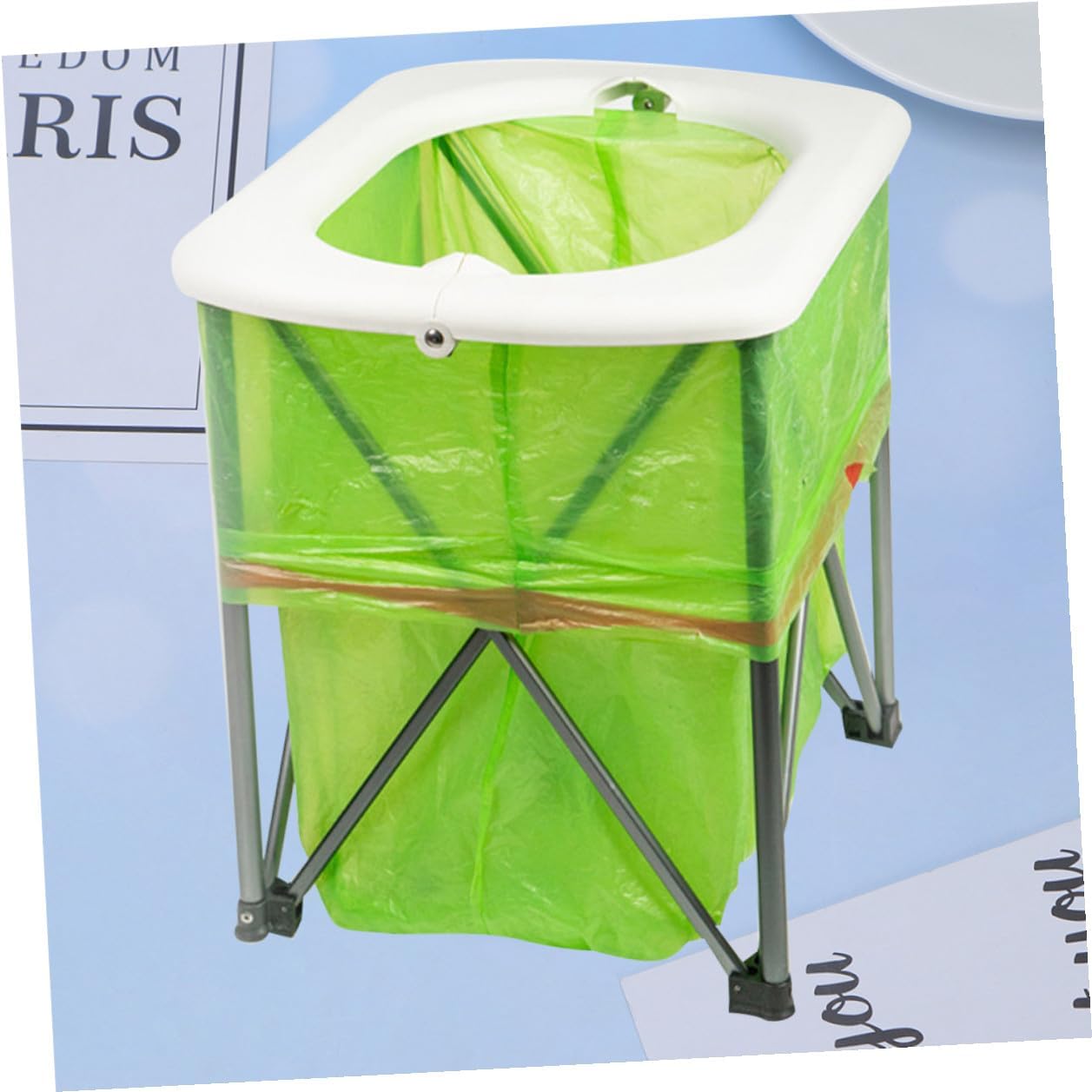 Multifunctional Outdoor Folding Toilet Portable White Emergency Seat for Camping Hiking Car Trips Lightweight Convenient