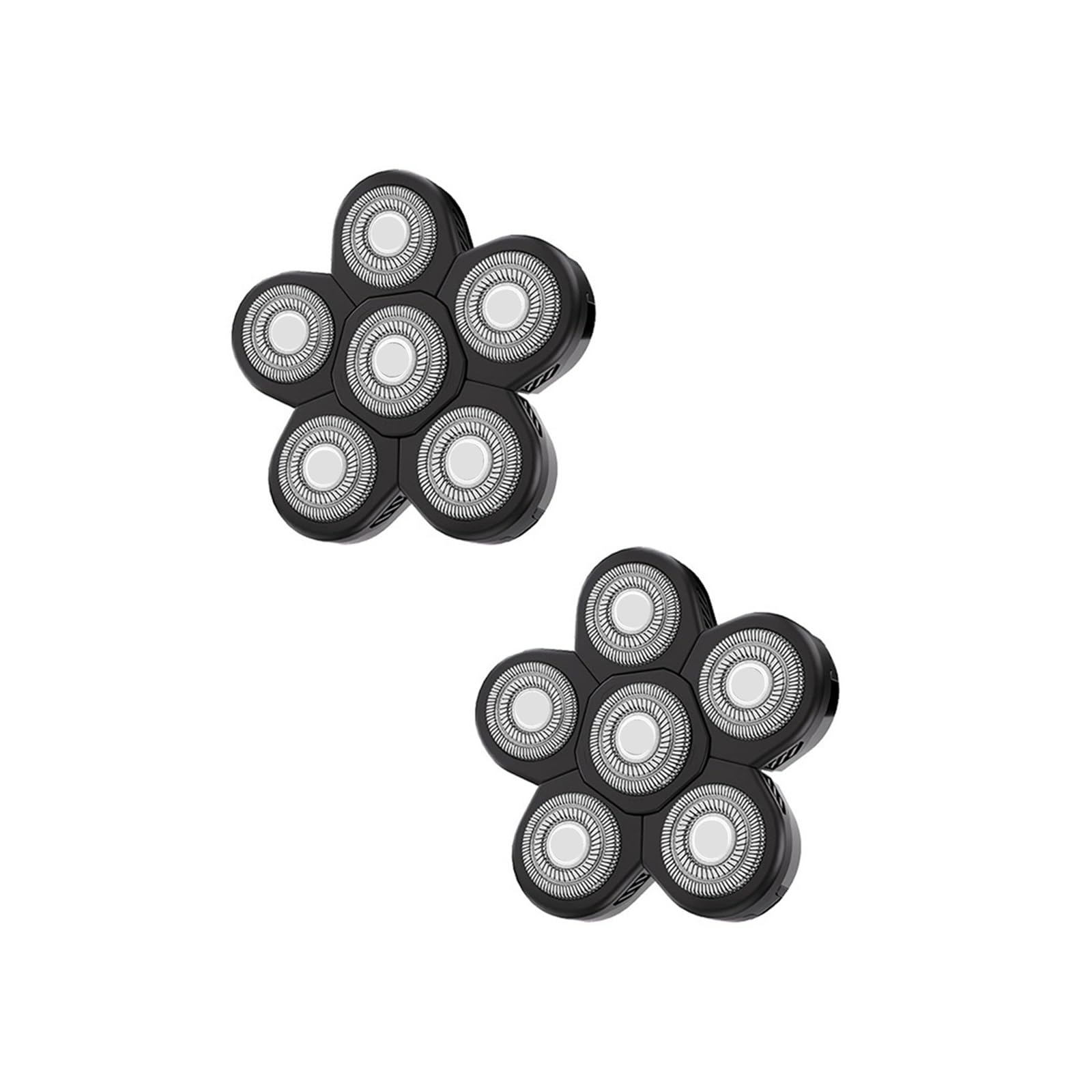 Testa Della Lama Di Rasoio Rasoio Elettrico Lavabile Galleggiante 6D Barba | Pratico kit tagliacapelli(6D Black-2PC)
