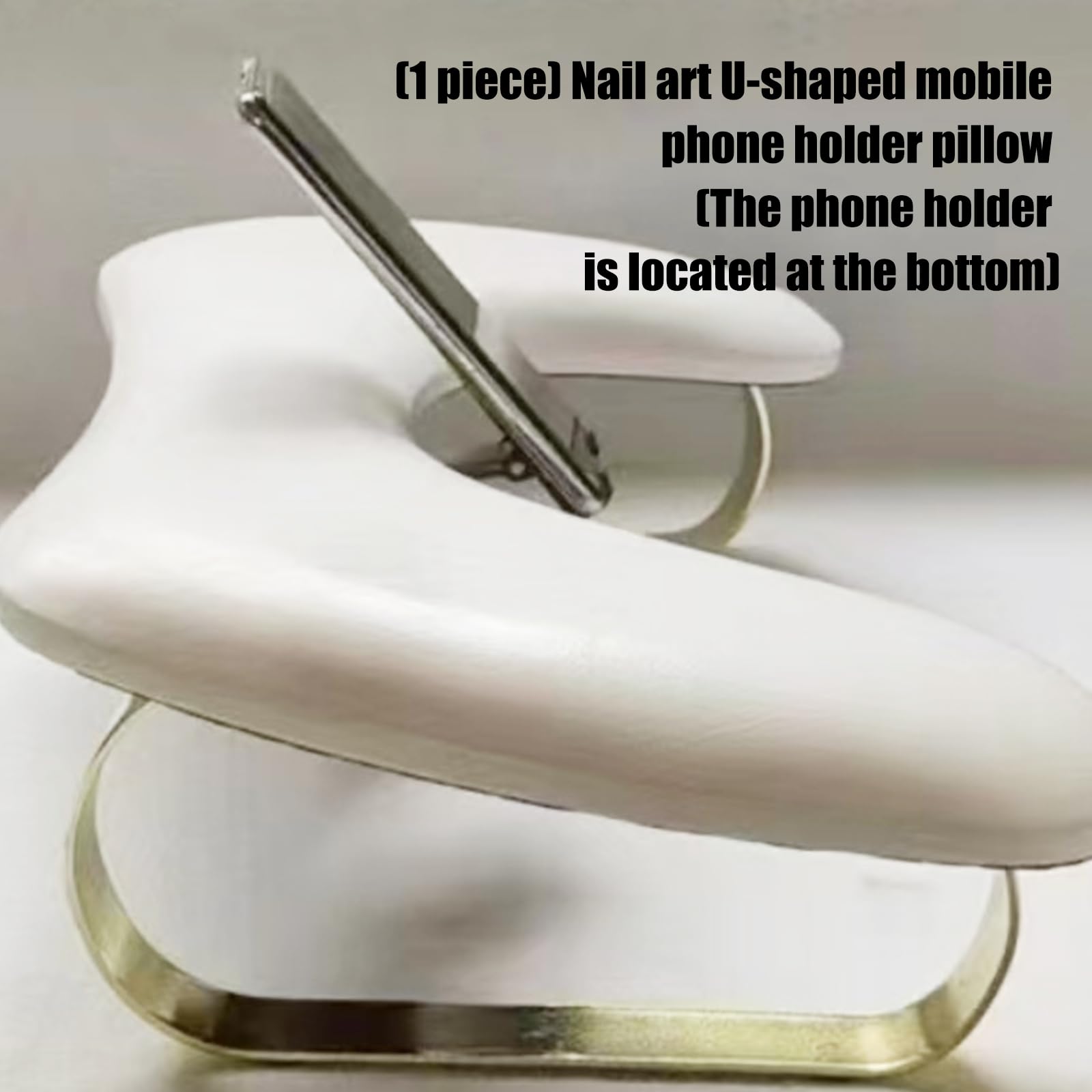 Cuscino a forma di U per manicure, anti-affaticamento, per unghie prolungate, con supporto per telefono