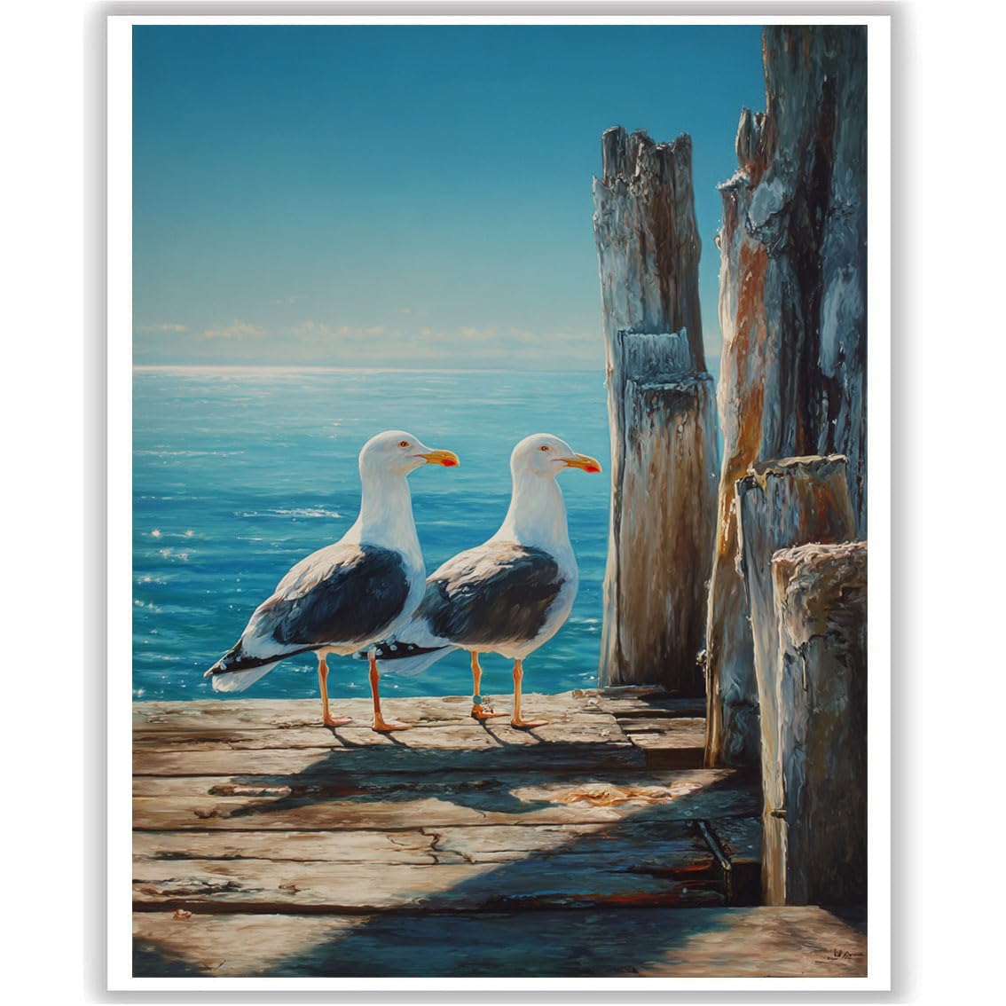Viart Seagull Paint by Numbers for Adults - Sea View Painting by Numbers for Adults, Seagull Paint by Number for Home Wall Decor Gift 16x20 Inch