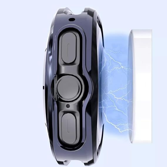 Coverzone Samsung Galaxy Watch Ultra ile uyumlu Silikon Kasa Ekran Koruyucu Önü Açık Çerceve PC Kasa Koruma Silikon Çerçeve (Şeffaf, Galaxy Watch Ultra)