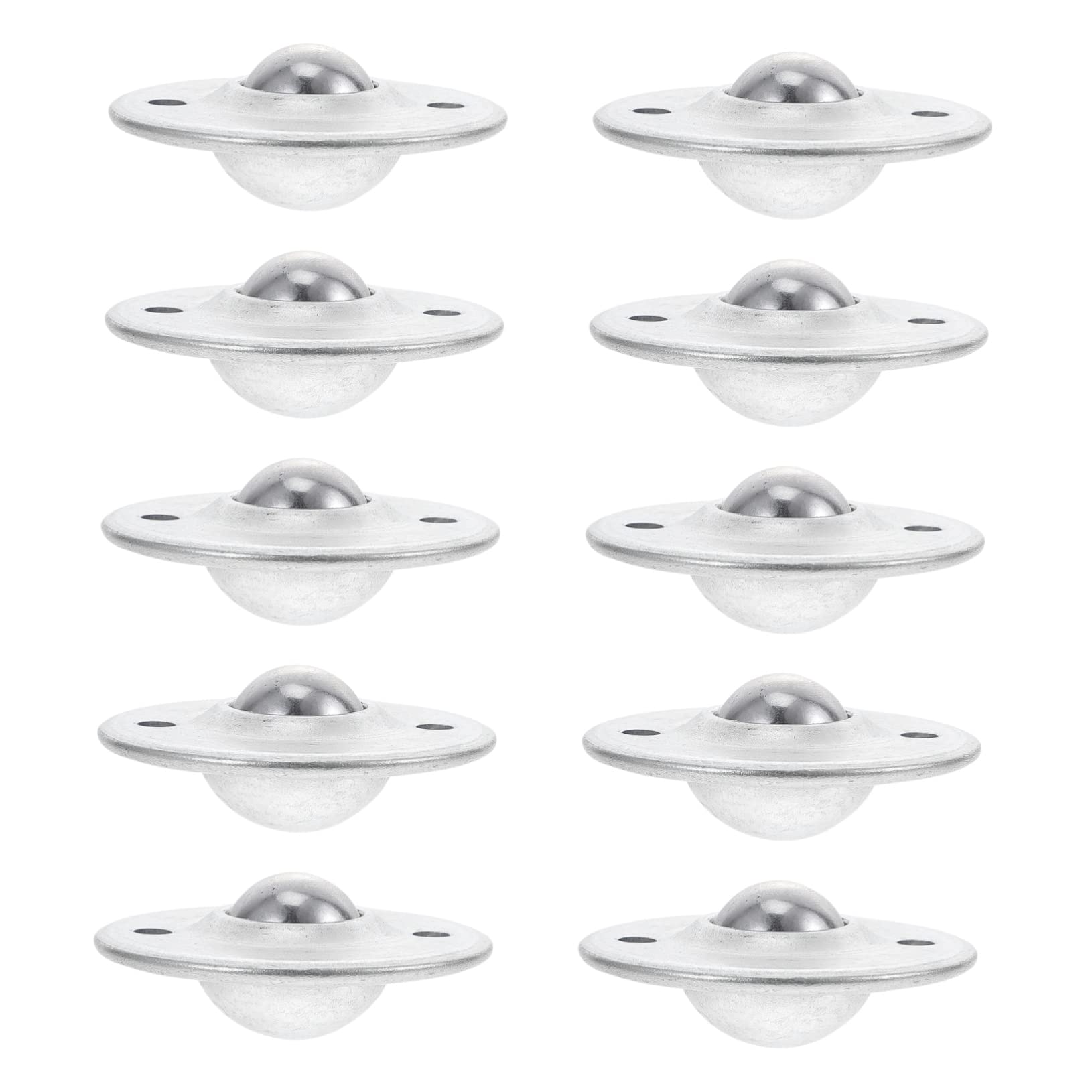 HOMOCONO 1 Set 10 Pcs Bullseye Wheel Ball Caster Wheels Roller Casters Round Transfer Bearing Round Ball Casters Roller Transfer Bearings Replacement Caster Wheels Carbon Steel Silver