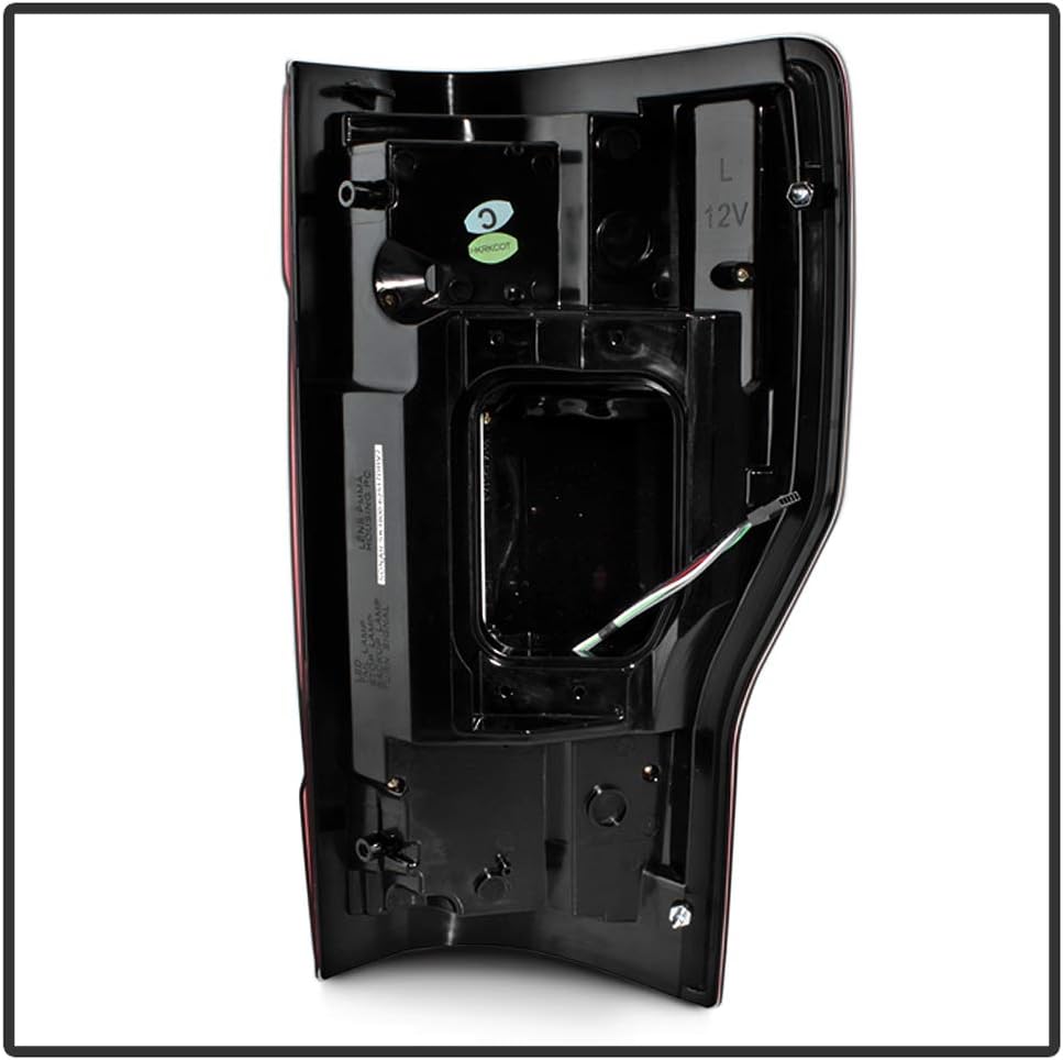 ACANII - For [LED & Blind Spot Model] 2017-2019 Ford F250 F350 SuperDuty Red Clear Full LED Tail Lights Brake Lamps Pair