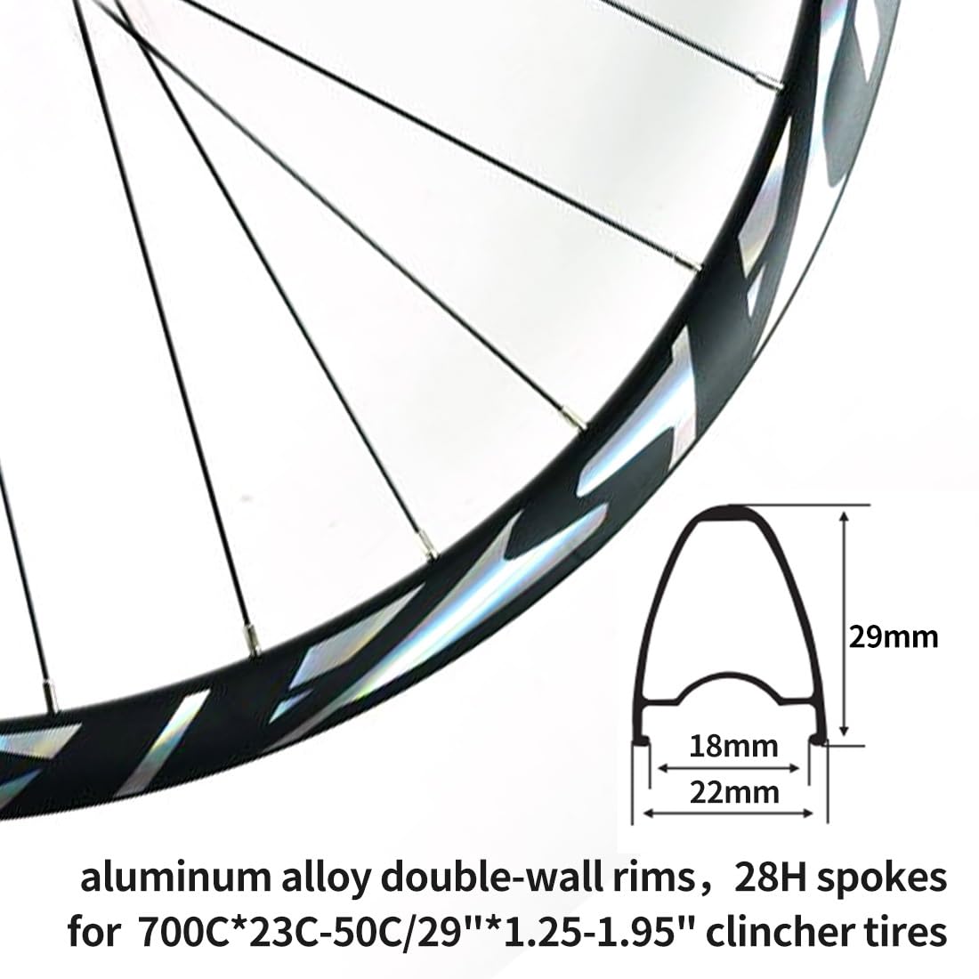 Zestaw kół do roweru szosowego z osią przelotową 700C, żwirowe, hamulce tarczowe, przednie 15 x 100 mm, tylne 12, 142 mm, 28 H, do kasety 7-12s (fioletowy, 700c)