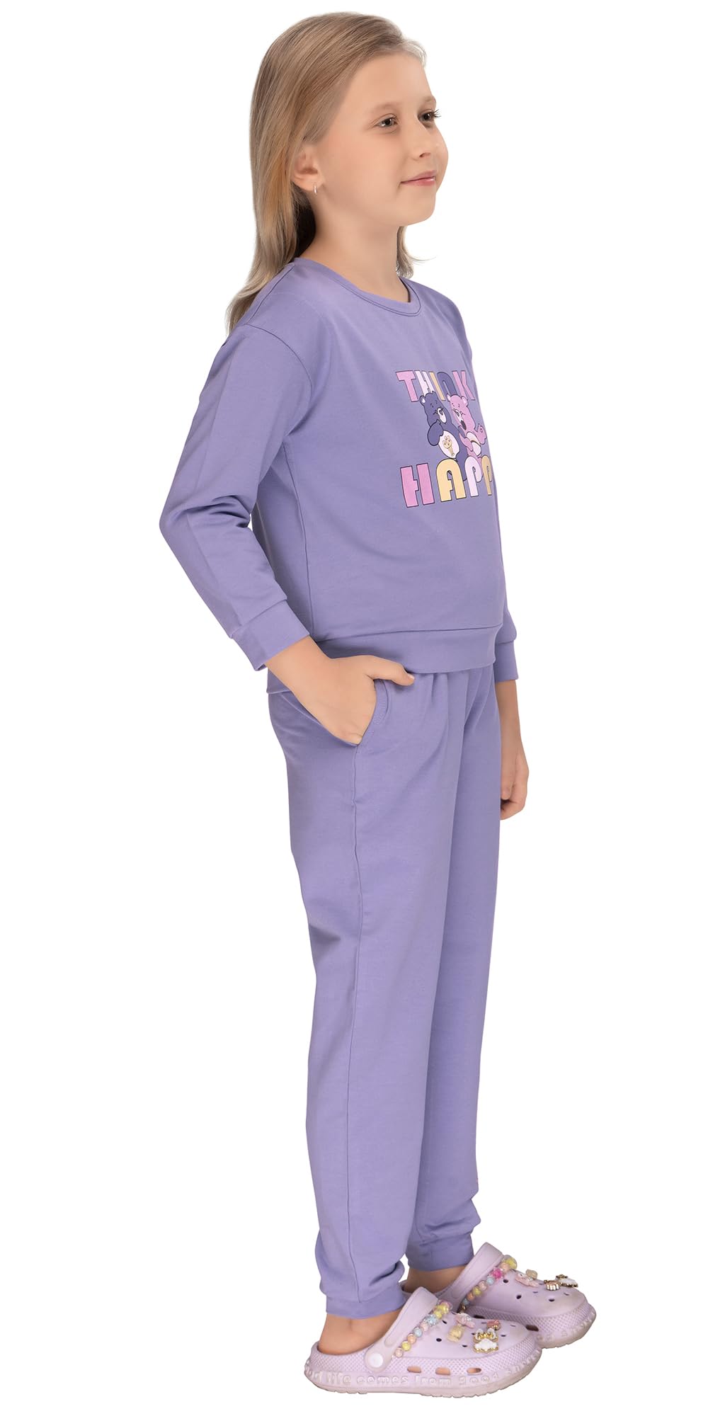 Laughing Kids Purple Full Sleeves Comfortable Light Weight Track Suits For Girls LK-TR-25074 (7 to 8 Years) 3