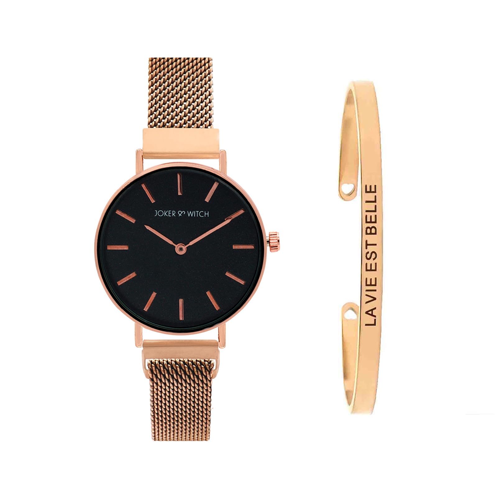 Joker & Witch Stainless Steel Women Venus Analog Watch Bracelet Stack Combo, Dial Color-Black, Band Color-Rose Gold (B0C7L6TPTT) Amazon Price History, Amazon Price Tracker