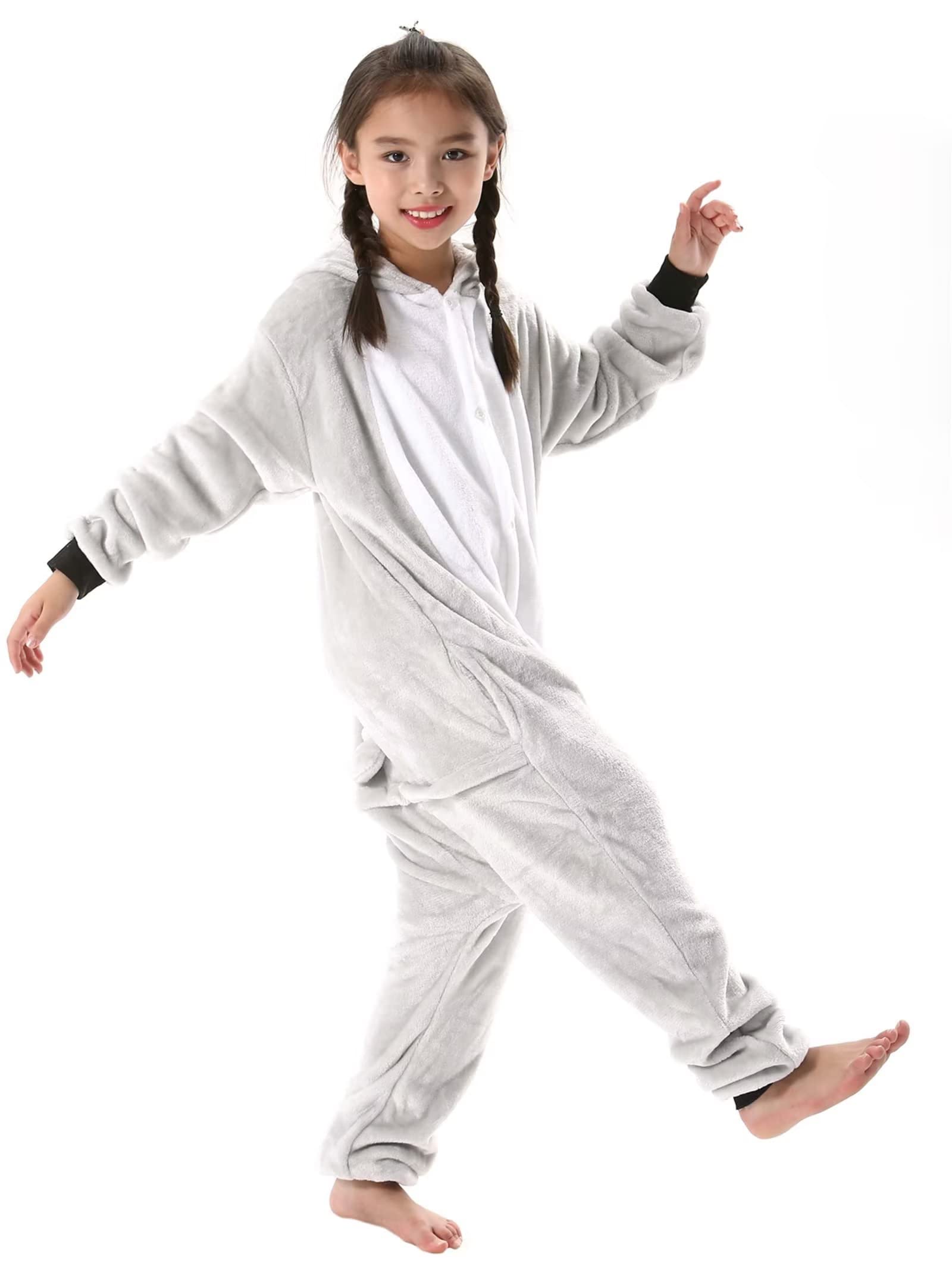 DarkCom Animal Onesie for Kids,Flannel Cosplay Koala Halloween Christmas Costume Parent-Child Sleepwear for Girls Boys 12-13 Years - Image 3