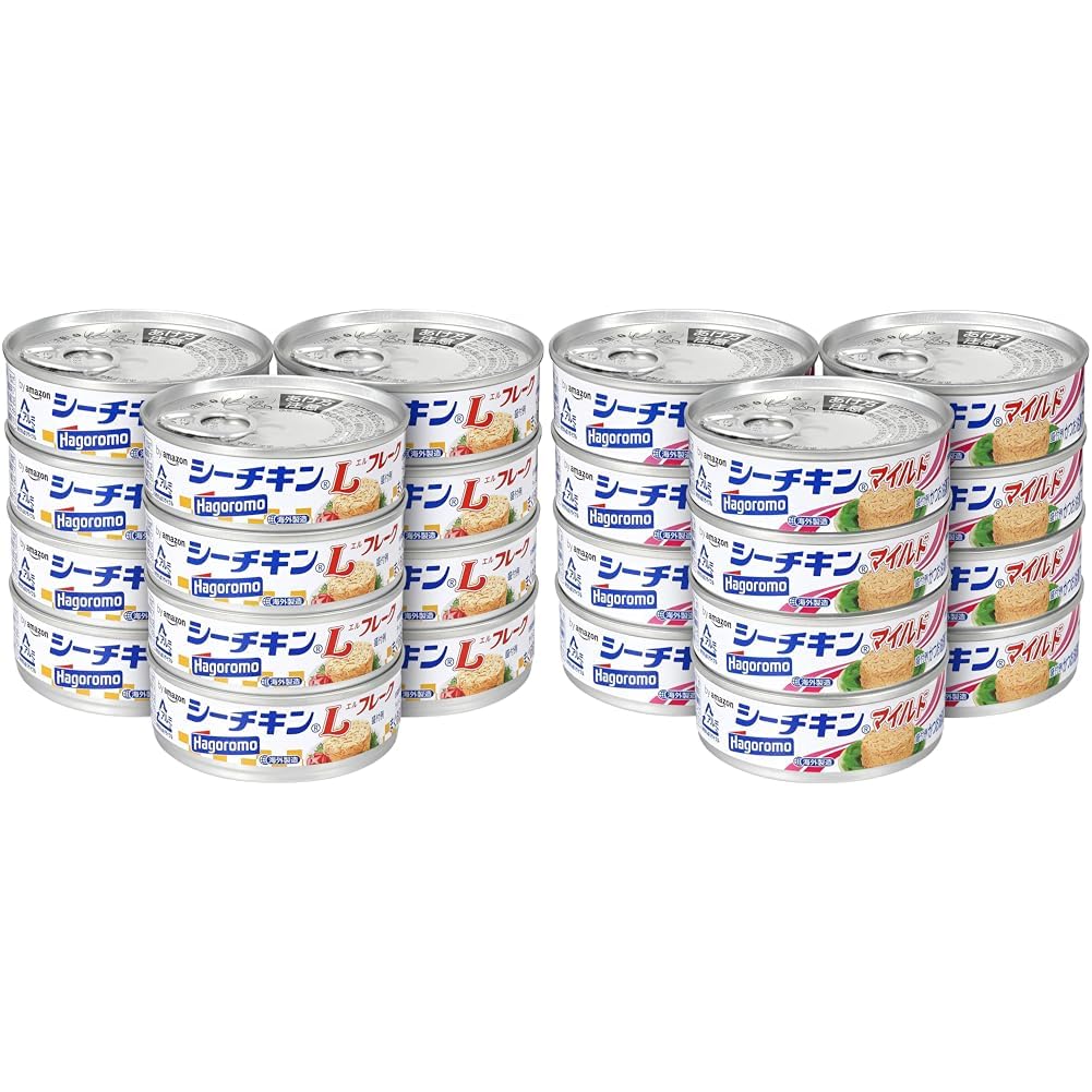 はごろもフーズシーチキンLフレーク12缶とシーチキンマイルド18缶　計30缶 Amazon | 【セット買い】by Amazon シーチキン Lフレーク 70g×12