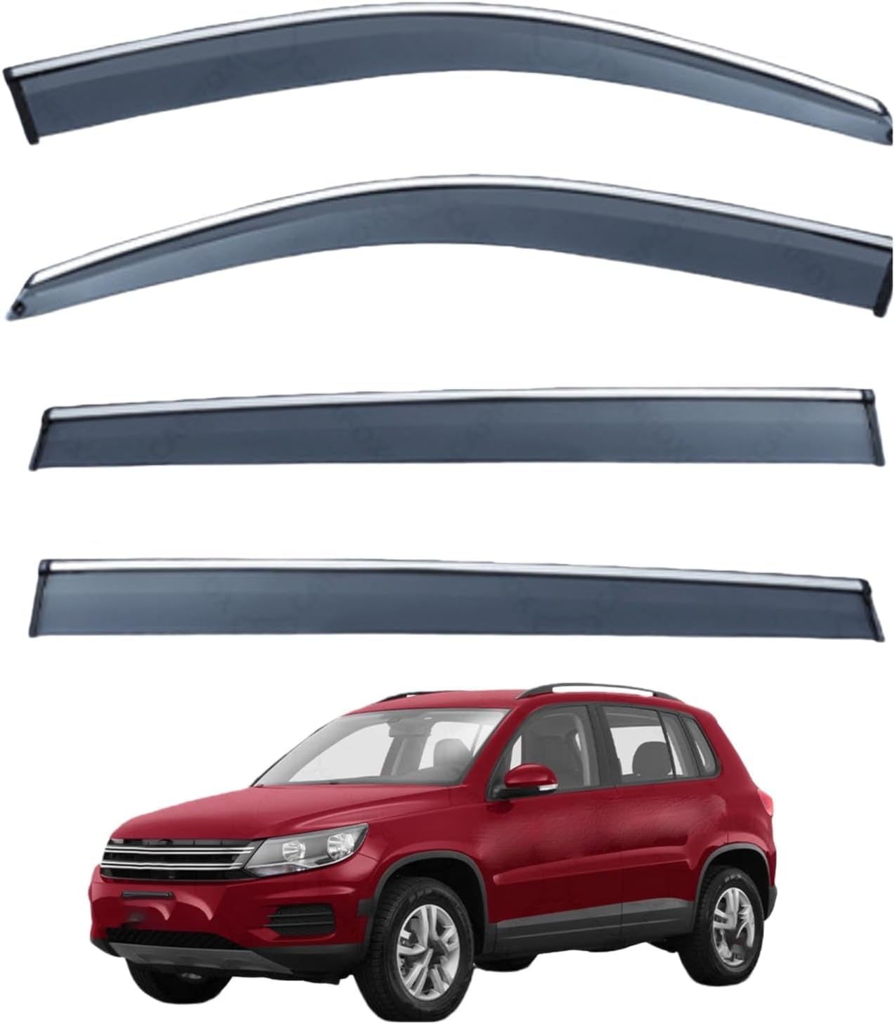 PLAKDFUU Wind Deflectors Rain Guards for Volkswagen Tiguan China Version MK1-5N 2010-2020 4Pcs, Side Window Visors Block UV & Rain, Fresh Air Flow