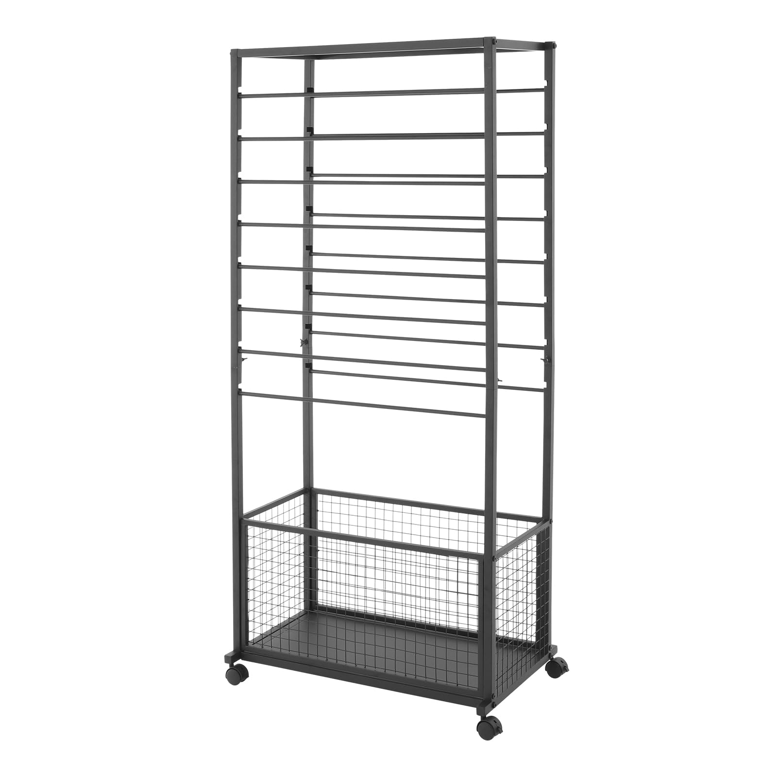 Supporto per nastri, organizer multifunzione a 16 strati, con ruote e cestino, ideale per carta da imballaggio, tessuti e sciarpe,
