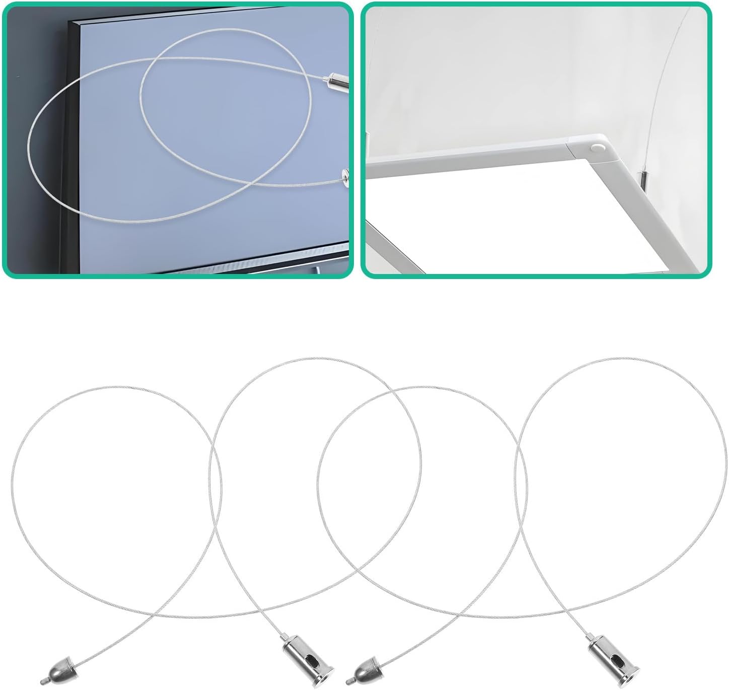 Hanging Wire and Easy Installation with Adjustable Length 4pcs Stainless Steel Versatile Application Lamp Hanging Rope for Pendant Lights for LED Panel Lights and Advertising