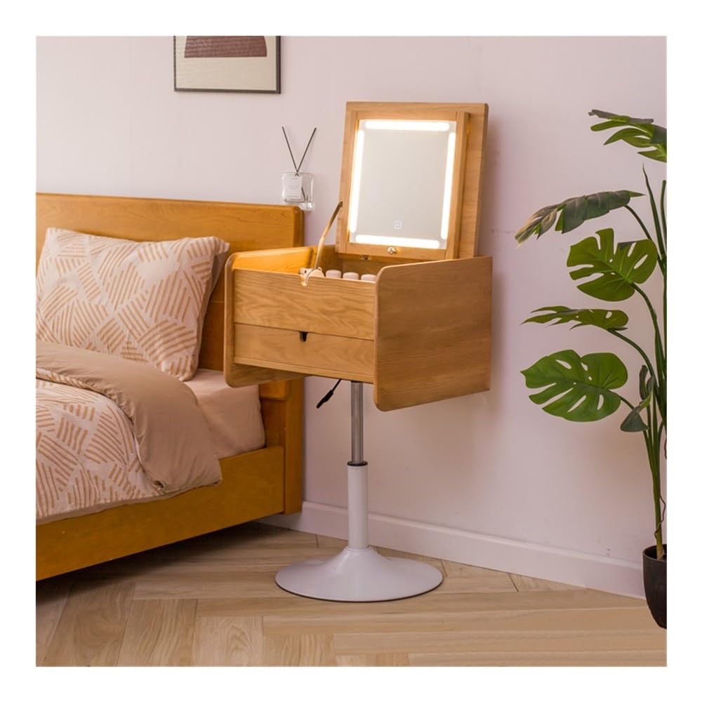 CGCSYZ Vanity Desk Small Wooden Dressing Table with Drawer, Modern Flip Top Vanity, Liftable Makeup Vanity Table, for Bedroom Makeup Dressing Table (Natural)