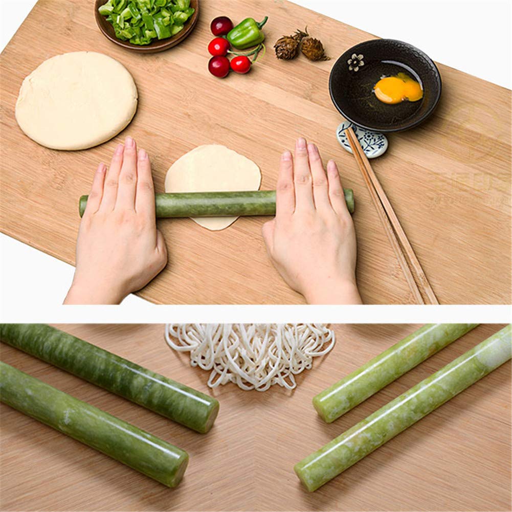 40Cm Antiadherente Rodillos De Amasar De Pasta Profesional Rolling Pin De Jade para Panadero Pastelería Galletas Pizza,3,5 Cm De Diámetro, Ahorre Esfuerzo,Aptas para El Lavavajillas