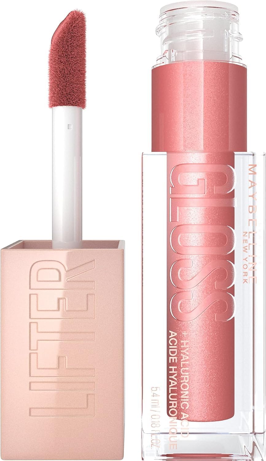 Lifter Gloss, Hydrating Lip Gloss with Hyaluronic Acid, Creates Fuller-Looking, Shiny, Moisturised and Plumped Lips. Non-sticky, 003 Moon (Nude Pink)