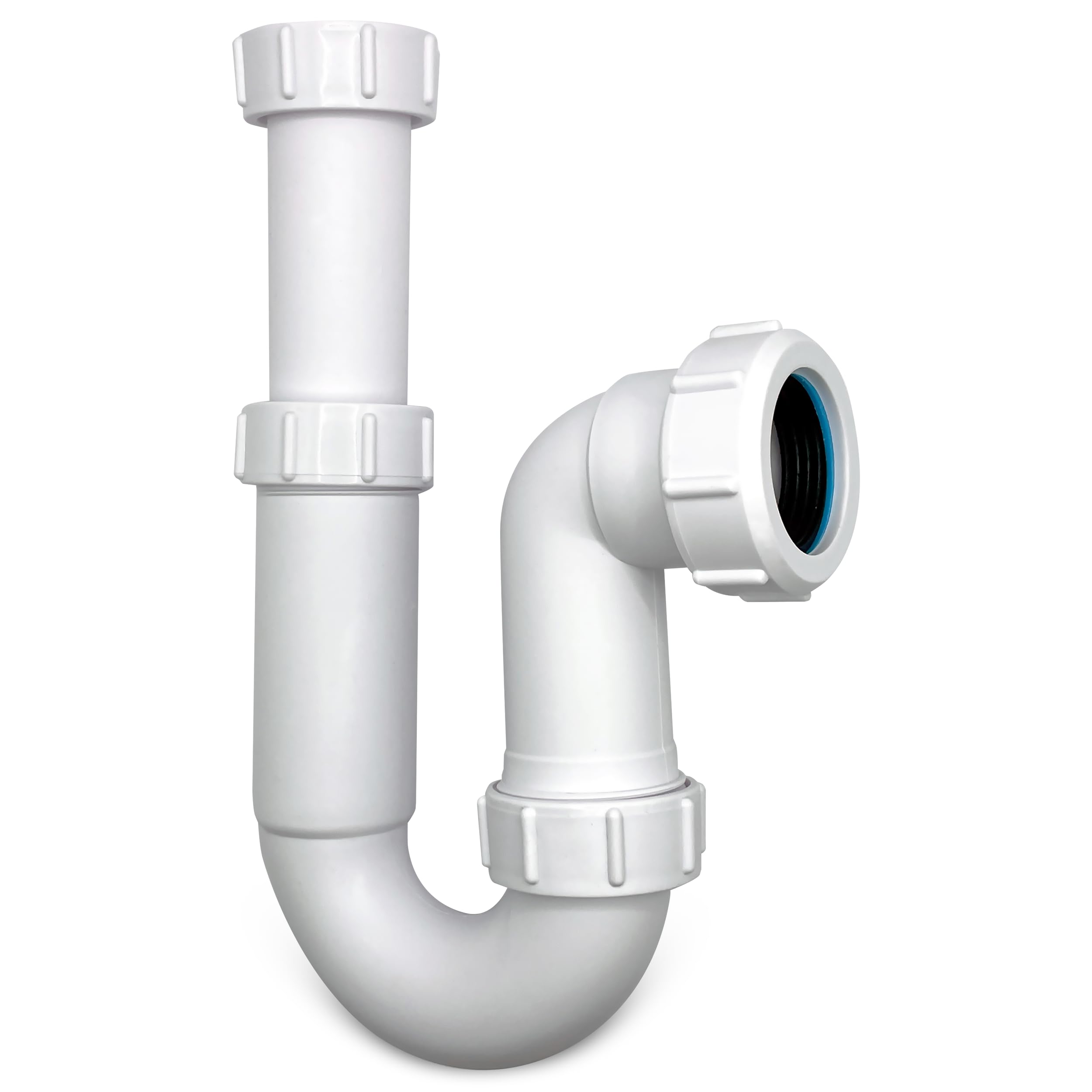 CranPlas CP108 | 40mm (1½″) Telescopic P Trap 100mm Seal | Adjustable High-Flow Waste Trap for Kitchen Sinks, Utility Basins & Appliances | Durable & Easy-Clean (Not for Bathroom Basins)