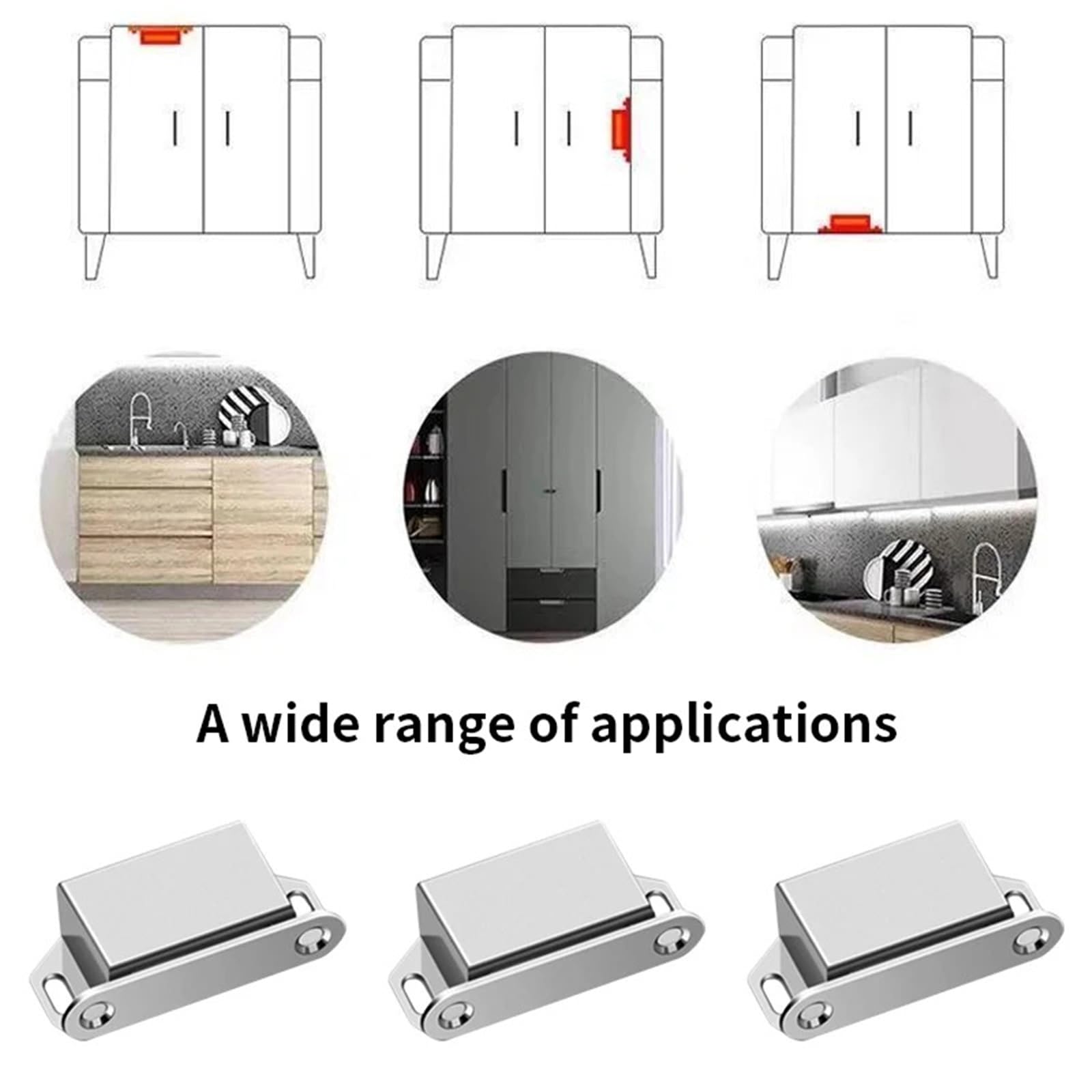 Türschnapper 5/12/20 Stück Türriegel, Adsorption, verwendet for Schränke, Kleiderschränke, Möbelschloss-Schnallen-Hardware(20pcs)
