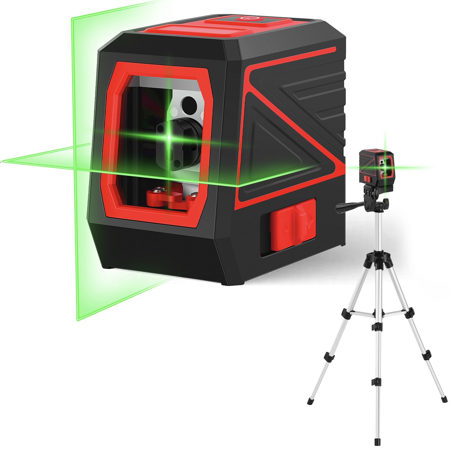 Laser Level, UNCANZEA Cross Line Laser with Self-Leveling, Vertical and Horizontal Line, Rotatable 360 Degree, Carrying Pouch, Battery Included (27 Inch Tripod)
