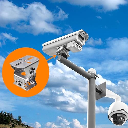 Miniatura 7 de SamIdea Adaptador universal de acero de 2 capas para montaje en poste de pared, soporte universal de 3 ejes, adaptador de extensión de base de metal