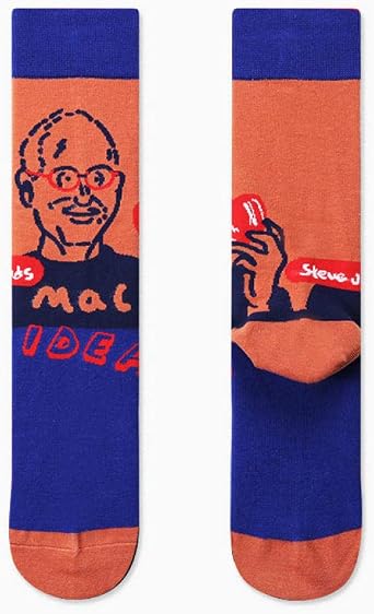 SUNS Four pairs of combined creative socks sports cotton mid tube socks men and women tide socks-35-42_Blue socks mouth