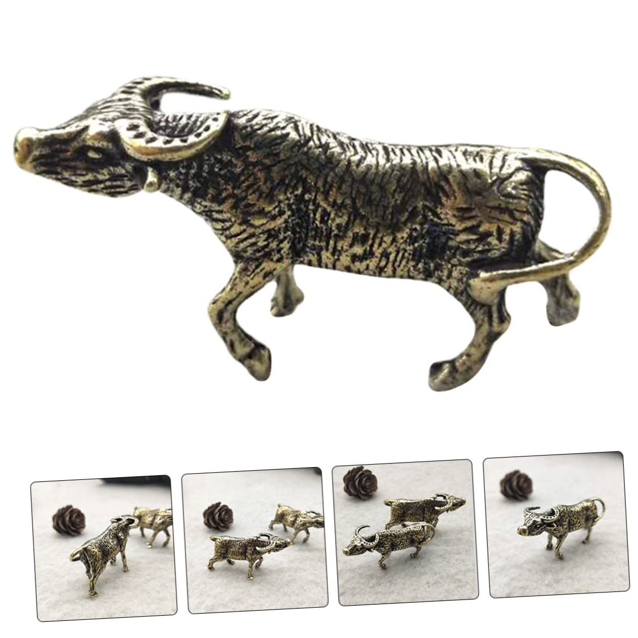 ifundom 12stücke Teiliges Messing Rind Figur Vintage Desktop Dekoration Chinesisches Tierkreiszeichen Edles Wohnaccessoire Für Freunde Und Familie Robust Und Langlebig Feine Verarbeitung