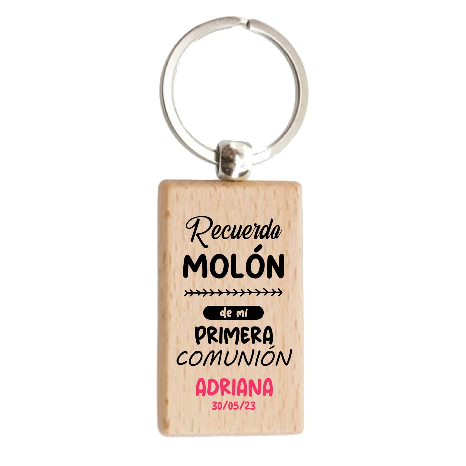 Lote 30 llaveros primera comunión personalizados frase Recuerdo Molón - Llaveros Madera Originales, Regalos, Detalles y Recuerdos de Comunión