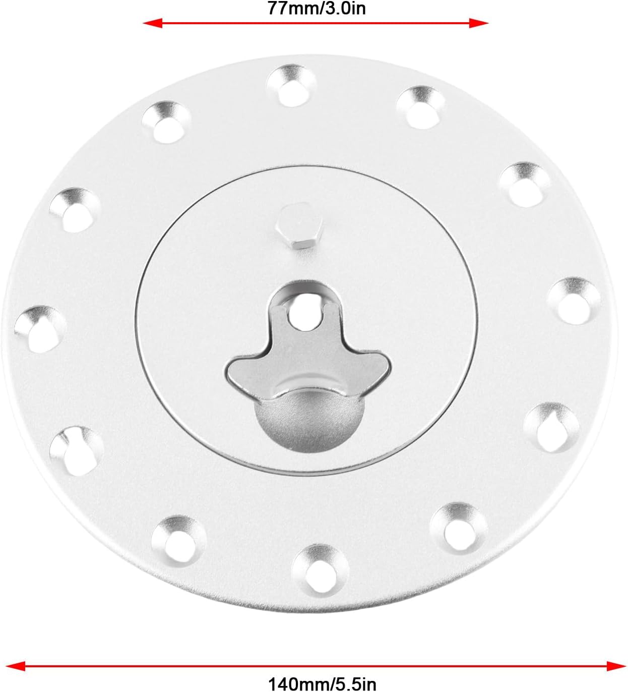 77mm/3inch Universal Fuel Cell Cap Flush Mount with 12 Bolts - Durable Metal Construction for Secure Sealing and Easy Tank Replacement