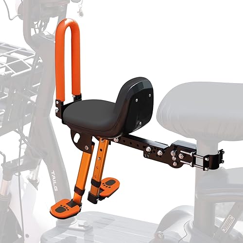 Asiento de bicicleta para niños delantero, plegable montado en la parte delantera para bicicletas de ciudad, bicicletas híbridas de crucero, pedal,