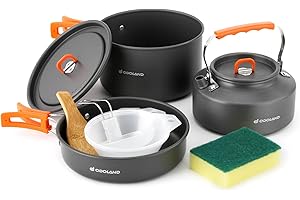 Odoland 10-Piece Camping Cookware Set
